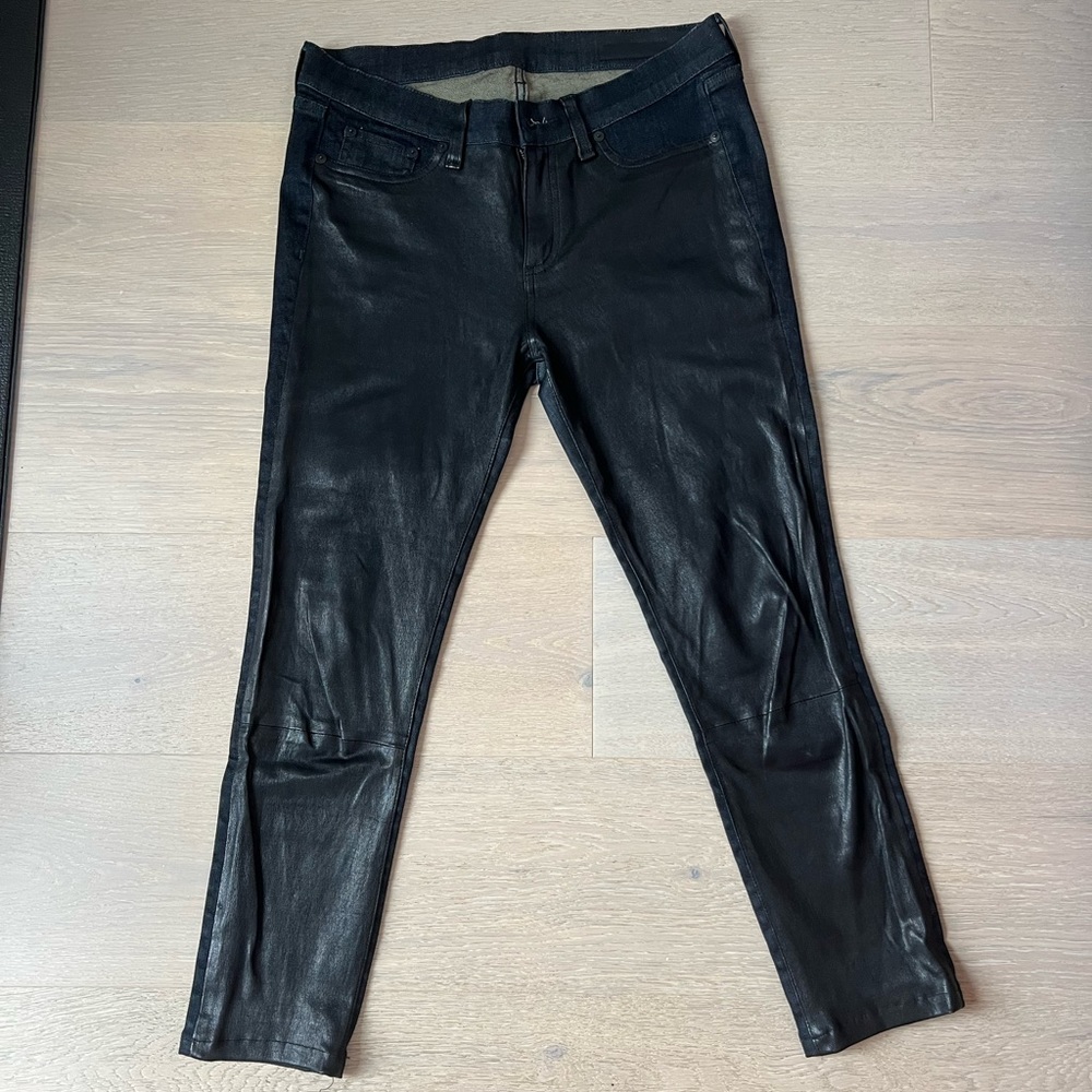 Rag & bone half leather jeans. Size 28.